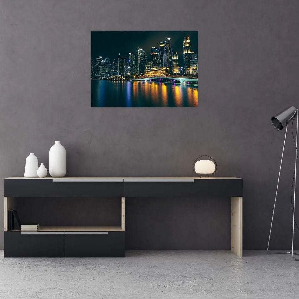Obraz Singapuru nocą (70x50 cm)