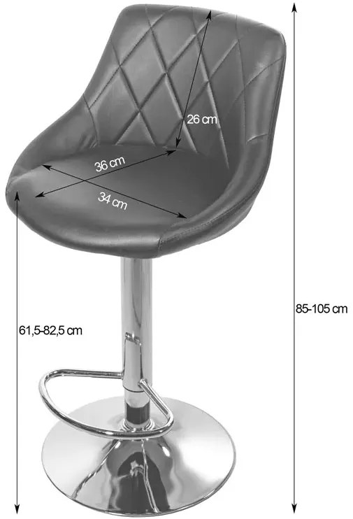 Biały chromowany hoker tapicerowany ekoskórą z oparciem Z6-E22