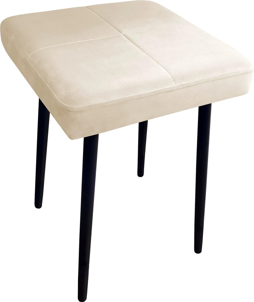 Taboret MAX tkanina Welur stelaż metalowy STOŁEK LOFT : Kolor nogi - Czarna stożek, Kolor tkaniny - VELVET - MG50, Typ tkaniny - Velvet