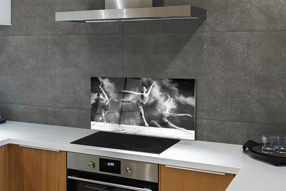 Panel szklany do Kuchni Taniec Baletowy w Oparach Dymu