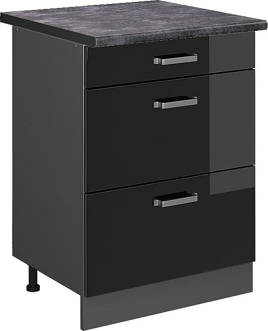 Szafka dolna do kuchni czarny wysoki połysk 60x60x81.6 r-line
