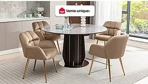 Zestaw 2 krzeseł z podłokietnikami - Welur i złoty metal - Beżowy - PEGA