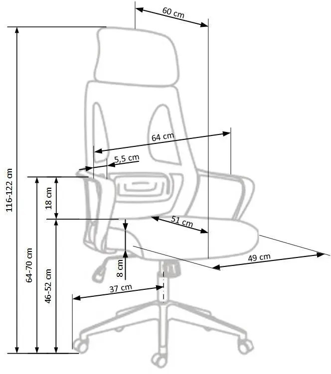 Ergonomiczny Fotel Czarny Biurowy Obrotowy G8-N03
