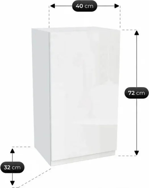 Zestaw Mebli Kuchennych MODERN 170 cm Biały Połysk/Dąb Nowoczesny