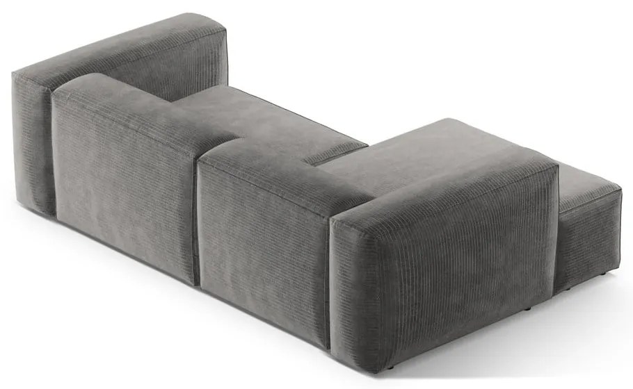 Jasnoszary sztruksowy narożnik (lewostronny/z szezlongiem) Bergamo – Cosmopolitan Design