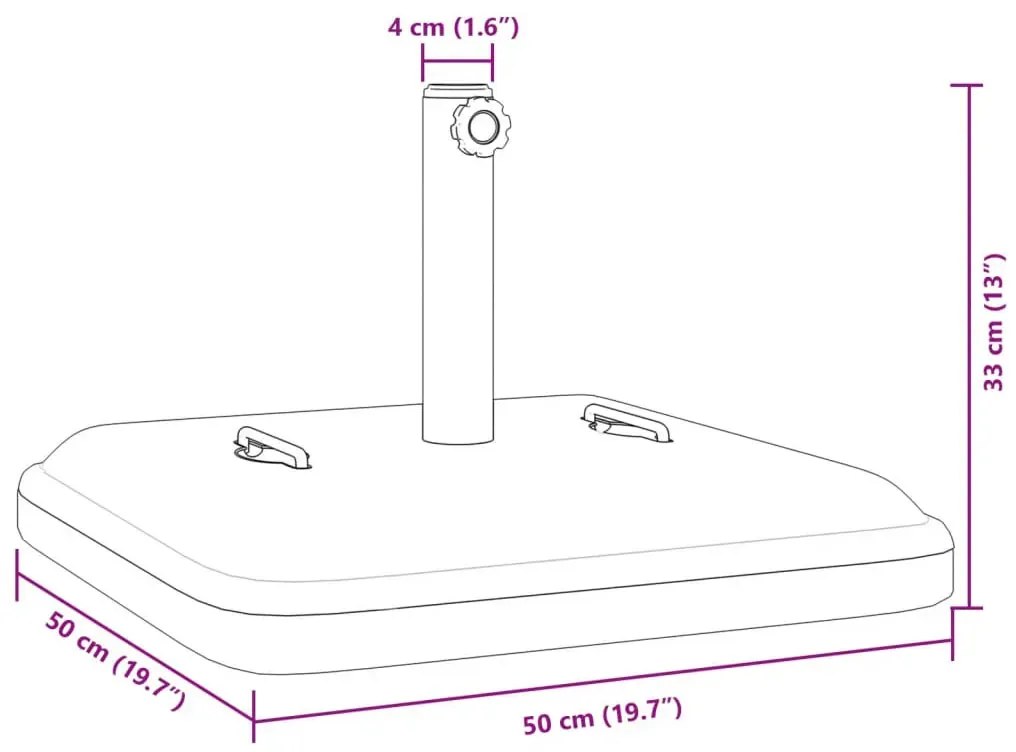 Kwadratowa podstawa pod parasol z uchwytami - Bilogr