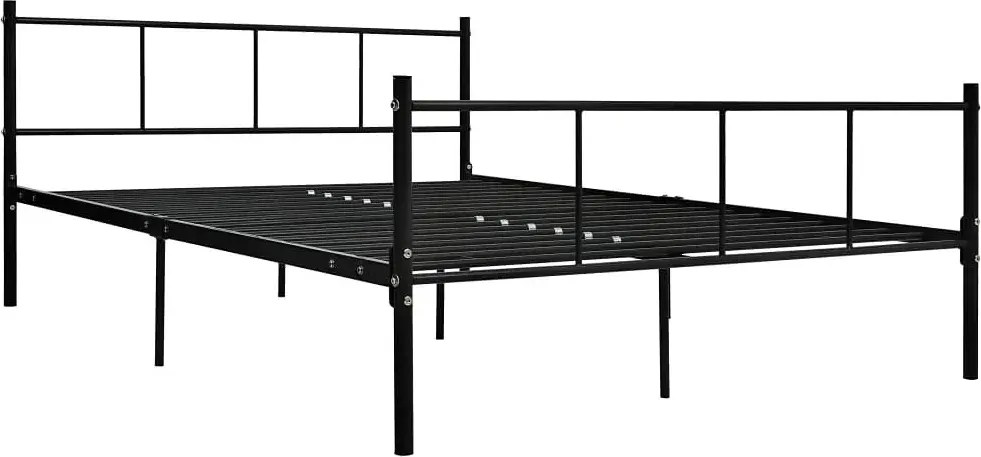 Czarne metalowe łóżko małżeńskie 180x200 cm P4-A58
