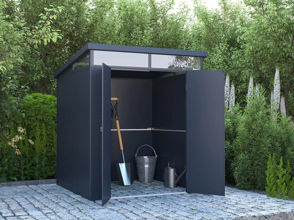 Schowek ogrodowy z antracytowej żywicy 3,65 m² z podłogą - MINARO