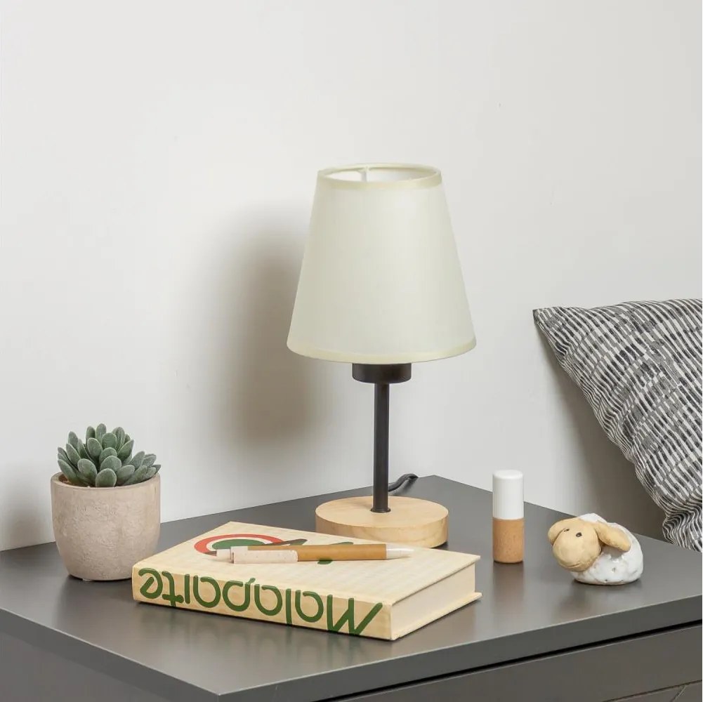 Brilagi - Lampa stołowa NUBILA WOOD 1xE27/25W/230V dąb/kremowy