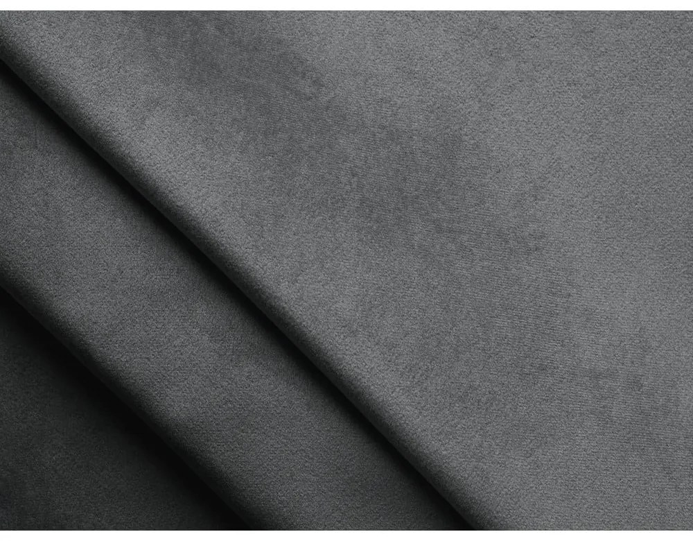 Szara aksamitna rozkładana sofa ze schowkiem 238 cm Kalena – Makamii