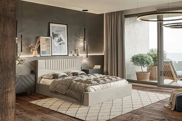 Tapicerowane łóżko 120x200 Birmi 4X - 36 kolorów
