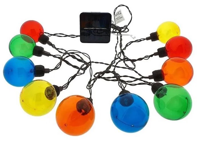 Łańcuch solarny LED 10xLED/3,65m 600mAh IP44 wielokolorowy