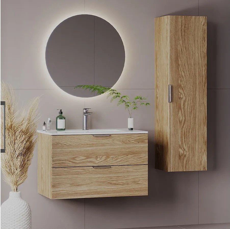 Szafka pod Umywalkę 80cm 2 Szuflady Dąb Olejowany Pile