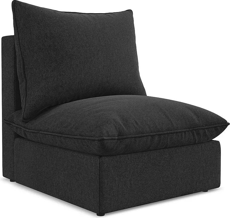 Moduł - z tkaniny welwetowej - czarny - MANAO