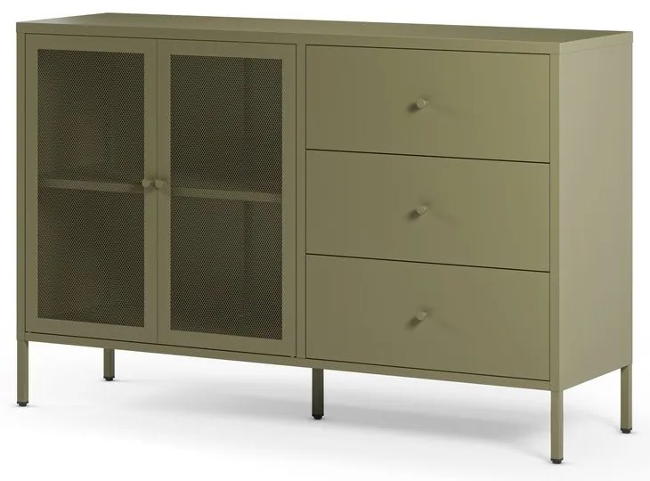Zielona metalowa komoda 140x90x40 cm Fayna – Marckeric