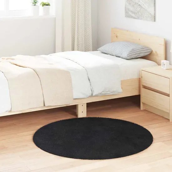 Czarny okrągły dywan 100 cm H8-R92
