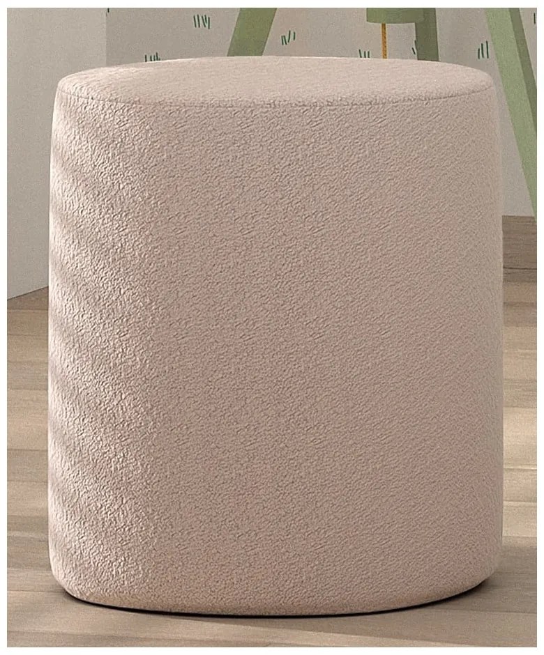 Jasnoróżowy puf dziecięcy z materiału bouclé MOON – Vipack