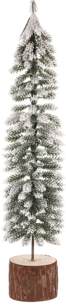 Dekoracja świąteczna choinka na pniu ośnieżona, 40 cm