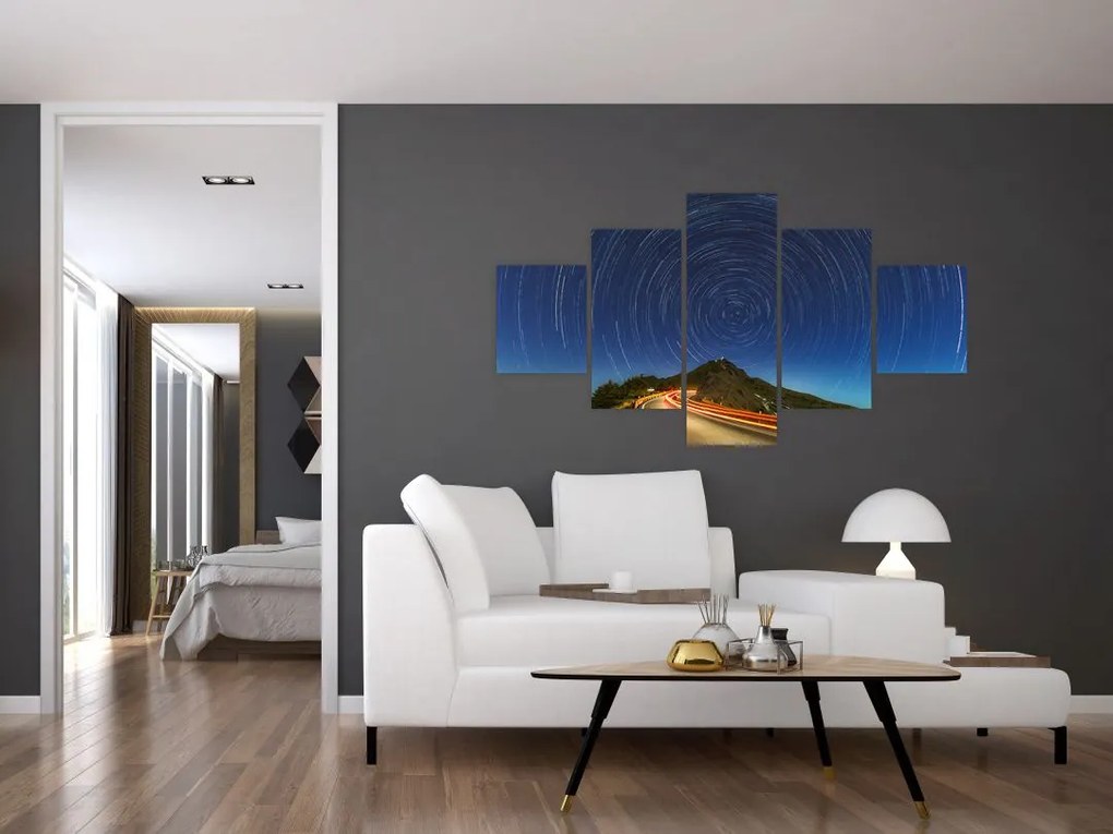 Obraz obracających się gwiazd (125x70 cm)