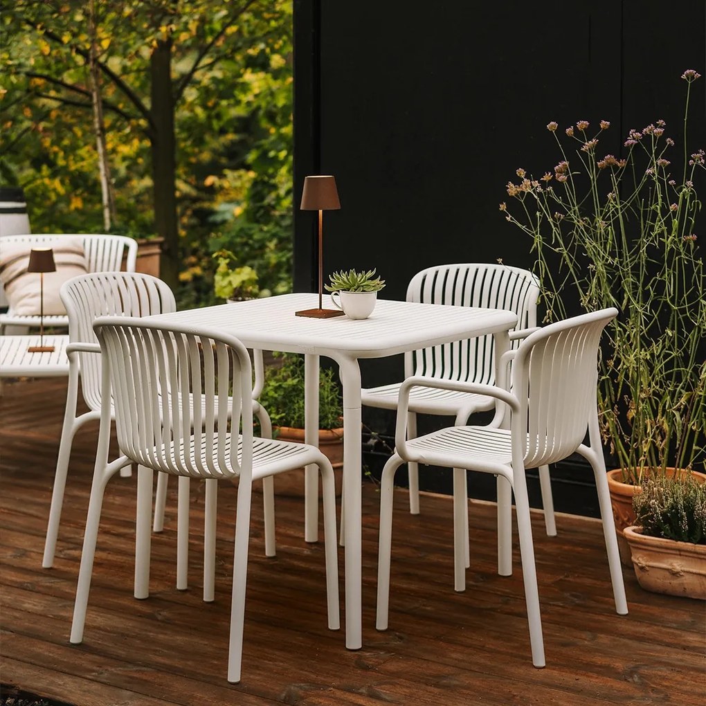 Kwadratowy stół ogrodowy Brene 80 cm, z tworzywa