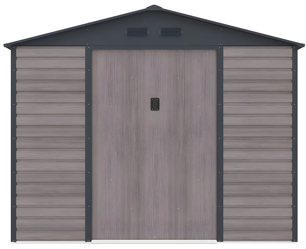 Wiata ogrodowa ADELMO ze stali galwanizowanej, drewnopodobnej – kolor szary – 5,40 m²