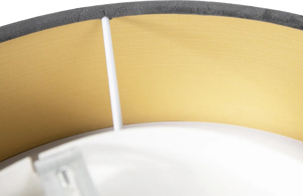 Nowoczesna lampa sufitowa szara 40 cm ze złotym wnętrzem - Drum