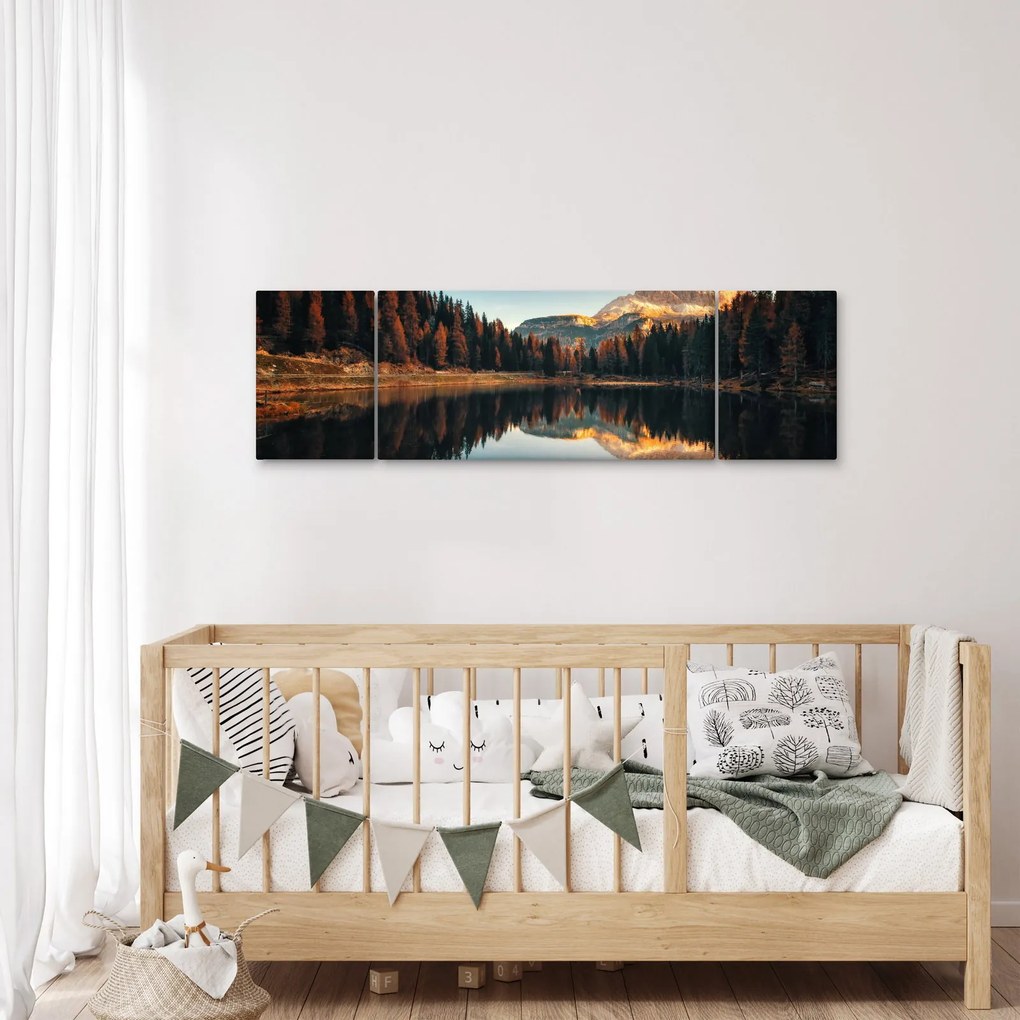 Obraz - Alpy, Włochy, Dolomity, Lago Antorno (170x50 cm)