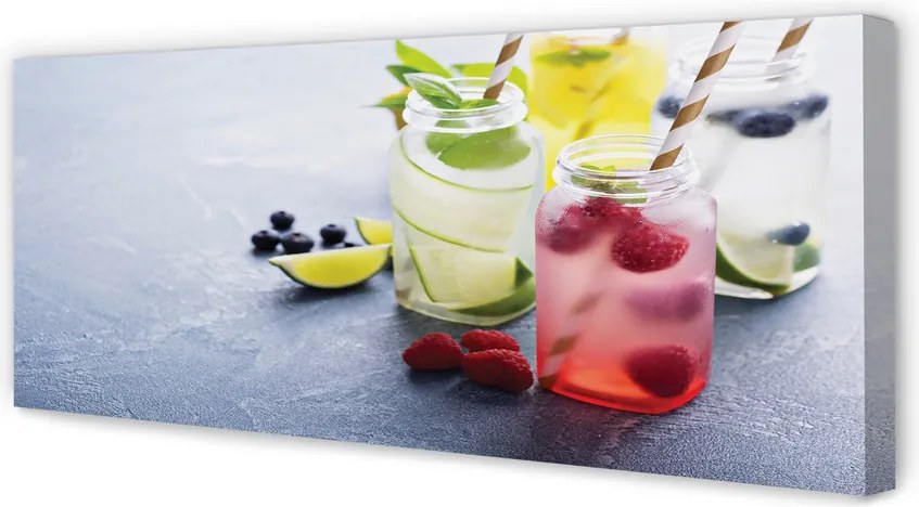 Obraz canvas na ścianę Orzeźwiający Miks Cytrusowo-Malinowy