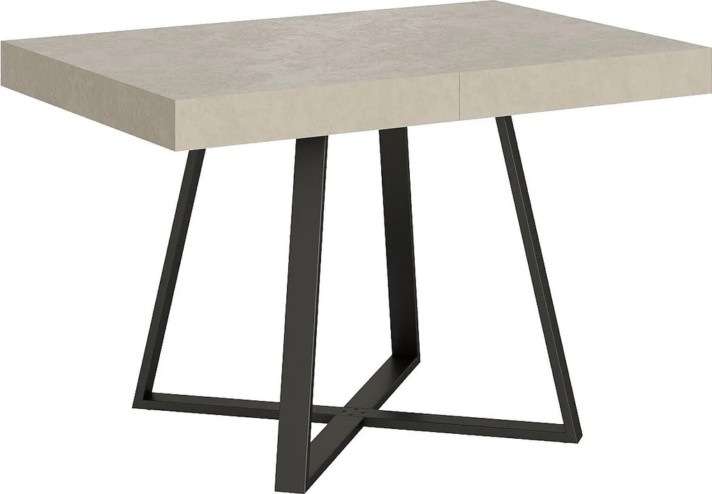 Stół rozkładany 120/204x80 cm Abbraccio kaszmir nogi antracytowe