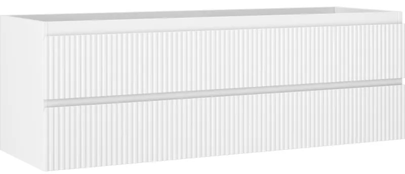 Mexen Rivel szafka łazienkowa podumywalkowa 140 cm, 2 szuflady, ryflowana , biała mat - 91A20-14047-2-BFF01