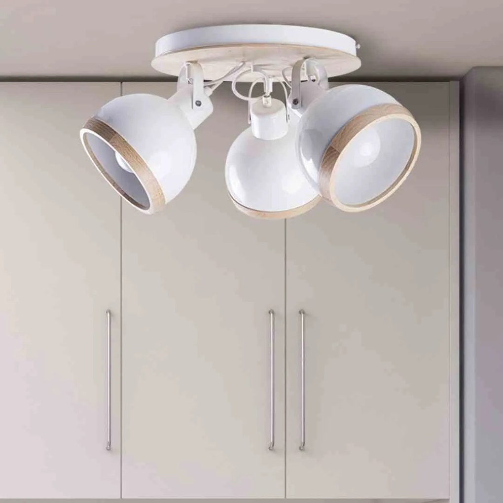 Lampa sufitowa OVAL WHITE 3xE27 na kole