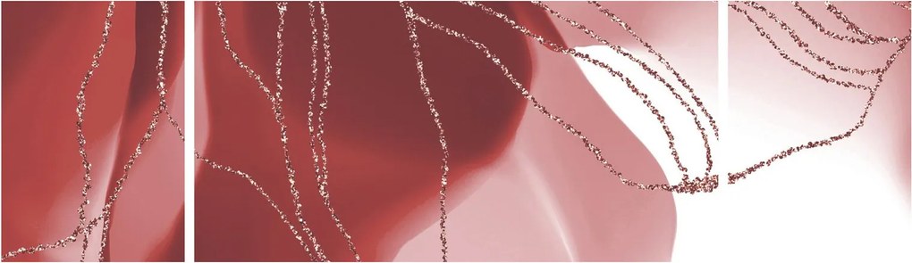 Obraz - Czerwony abstrakcyjny kwiat N⁰1 (170x50 cm)