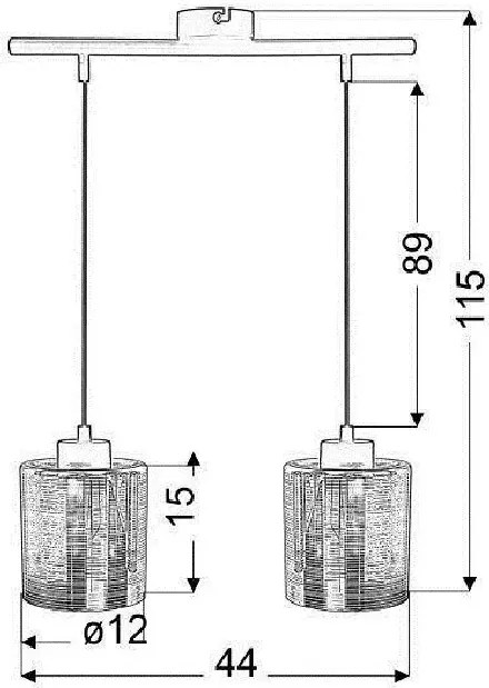 Podwójna chromowana lampa wisząca nad wyspę - 5X V062 Z7-H40