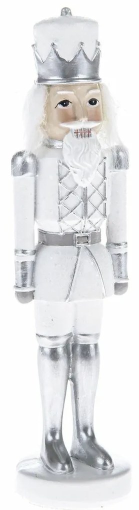 Ozdoba świąteczna Dziadek do orzechów biały, 4,7 x 18 cm