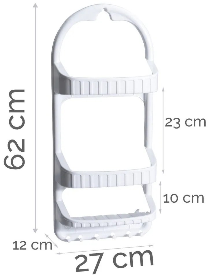 Półka łazienkowa CADDY, 3 poziomy