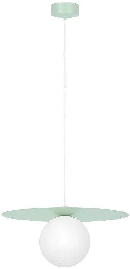 Zielona lampa wisząca ze szklanym okrągłym kloszem - 3X A680 A1-T83