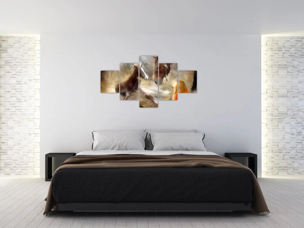 Obraz - Witaj na świecie, źrebaku (125x70 cm)