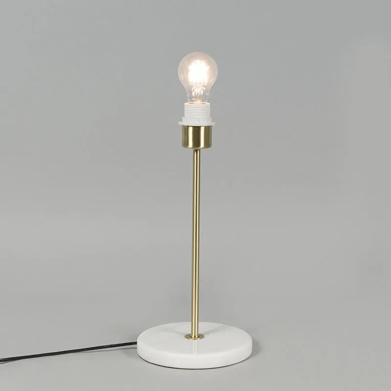 Retro lampa stołowa mosiężna z ramką Granny czarną 25 cm - Kaso