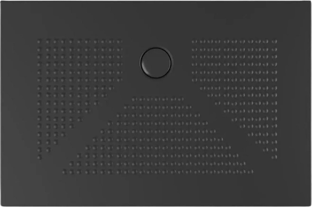 Brodzik prostokątny matowy czarny „Denver” z cienkiej, antypoślizgowej ceramiki, 80x120 cm