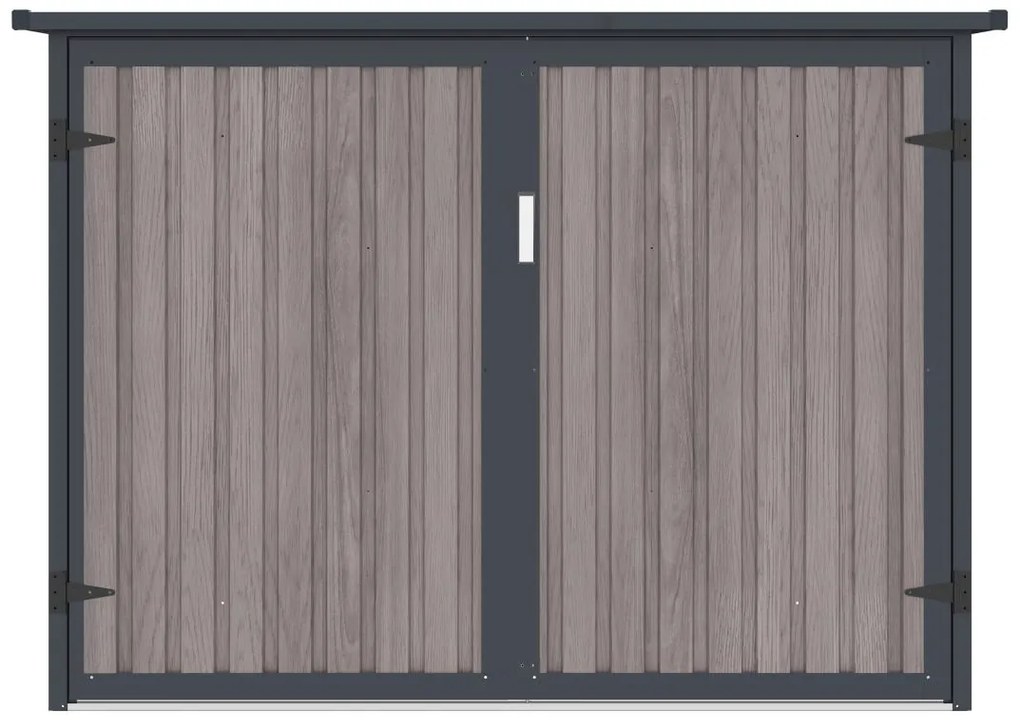 Schowek na rowery z metalu/ocynkowanej stali z efektem drewna 4 m² na 4 rowery - NIKI