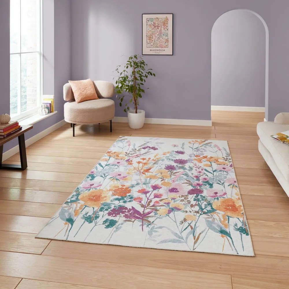 Żółty chodnik odpowiedni do prania 61x170 cm Country Floral – Catherine Lansfield