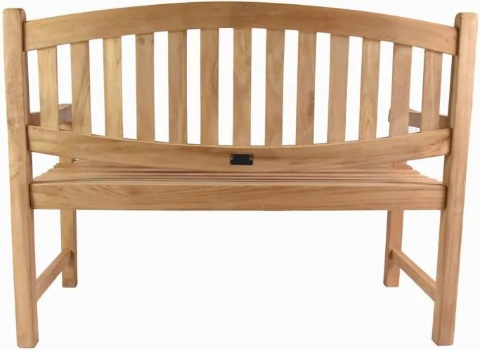 Ławka 2-osobowa DIVERO, drewno tekowe, 120 cm