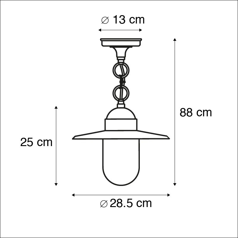 Zewnetrzna Rustykalna lampa wisząca zewnętrzna ciemnoszara IP44 - Kansas graphitePrzemysłowy Oswietlenie zewnetrzne