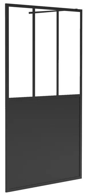 Ścianka prysznicowa czarna matowa styl industrialny - 140 x 200 cm - URBANIK