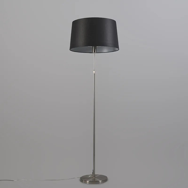 Lampa stojąca stalowa z kloszem czarnym 45 cm regulowana - Parte Nowoczesny Oswietlenie wewnetrzne