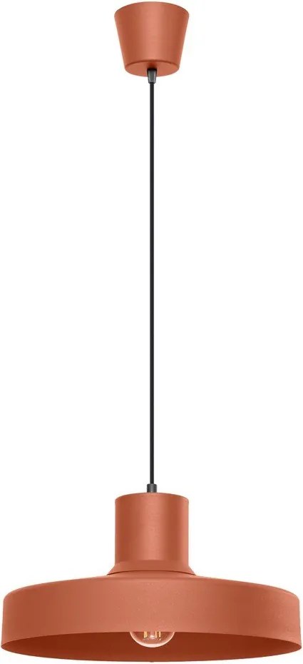 Pomarańczowa lampa wisząca z metalowym kloszem Vito – Sollux