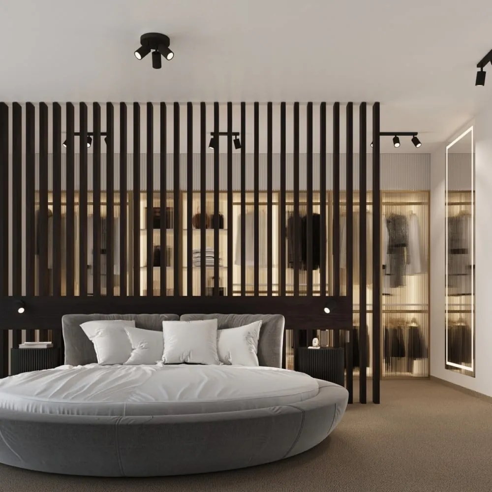 Czarna lampa sufitowa 25x25 cm Gleam – Sollux