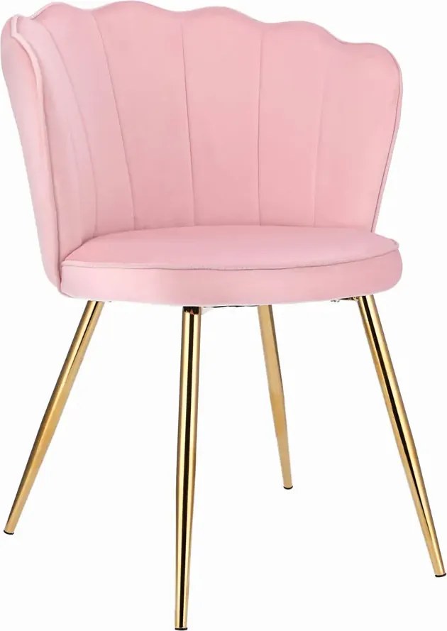 Różowe krzesło muszelka w stylu glamour M6-K42