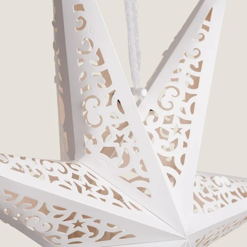 Świąteczna papierowa gwiazda siedmioramienna AUREVIA 60 cm, biała