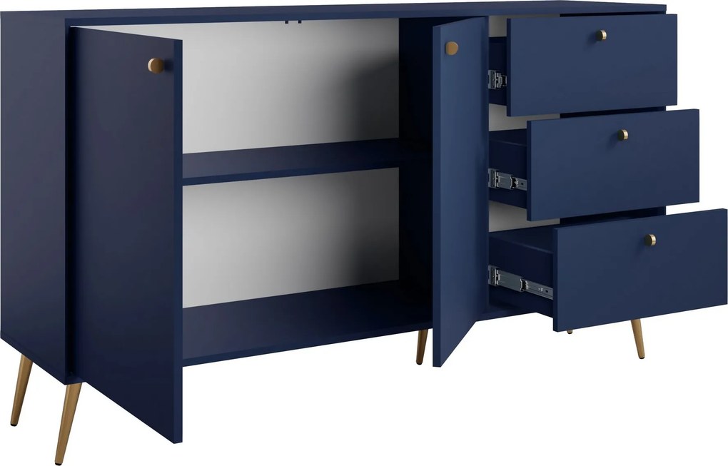 Komoda SFERA 156,2 cm do Salonu Sypialni Odcienie granatowego